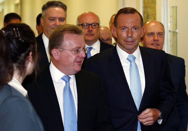 Abbott pleads for support to end party in-fighting after leadership vote