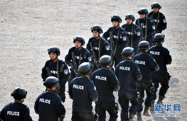 Riot police hone skills before heading for peacekeeping mission