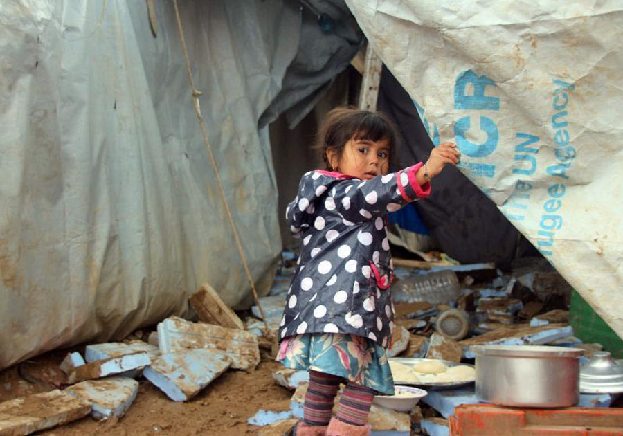Days of children's lives in refugee camp