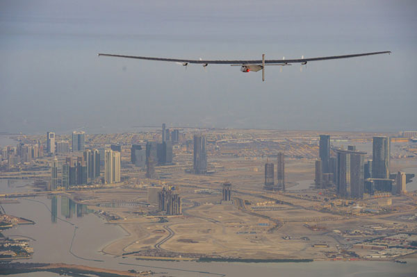 Solar Impulse 2 soars across the skies of Abu Dhabi