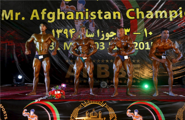 Strongmen compete in Afghanistan bodybuilding contest
