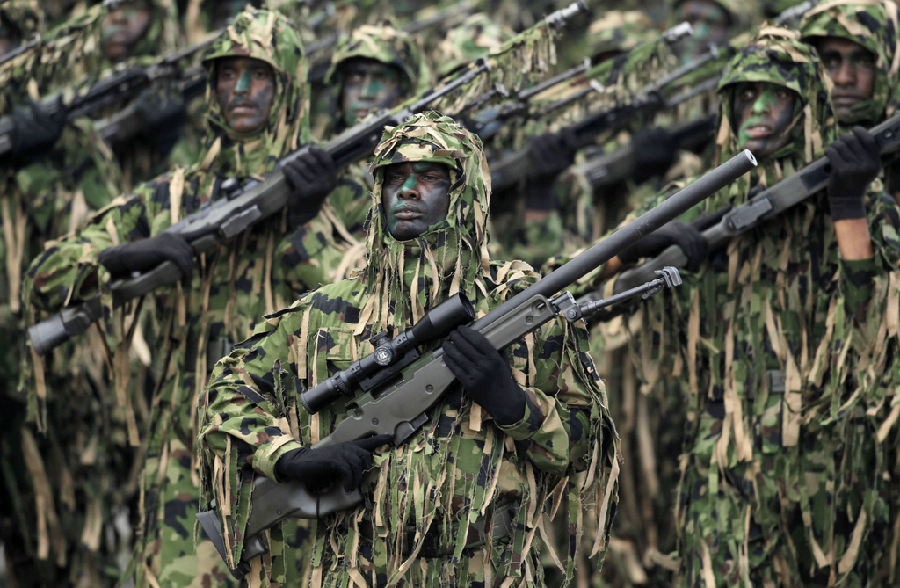 Camels, motorcycles and masks: Military parades in style