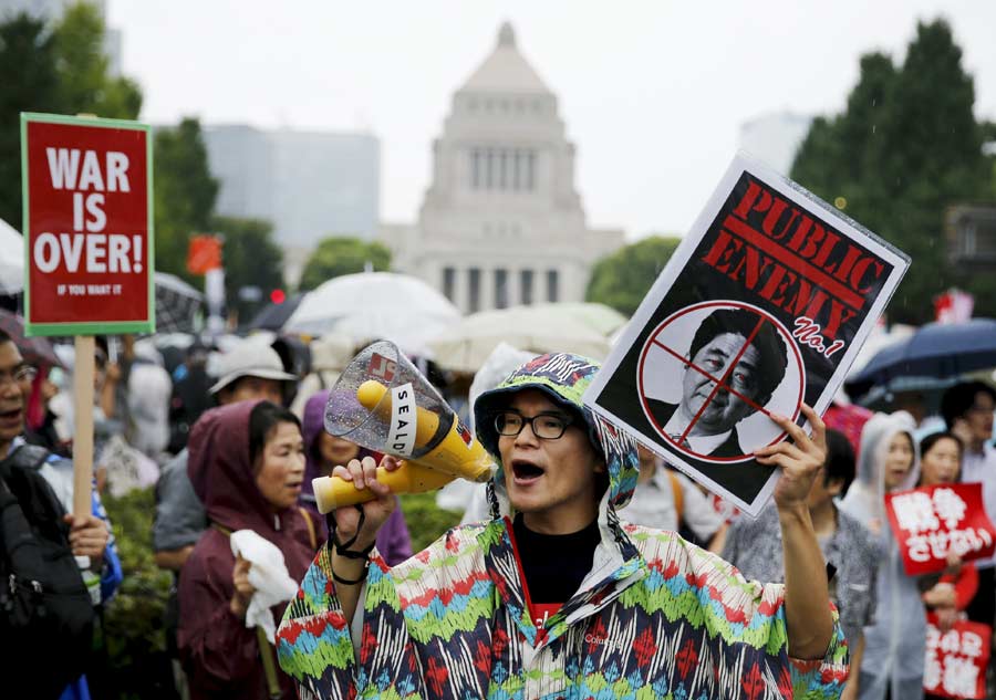 Mothers, students join Japan's protests over security bills