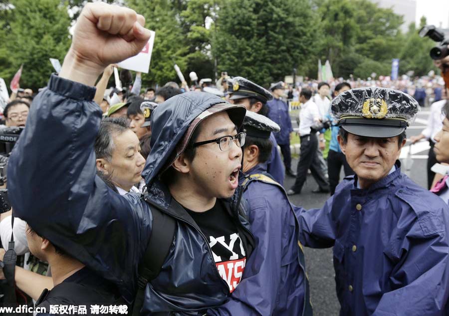 Mothers, students join Japan's protests over security bills
