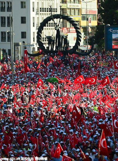 Turkish national flag waves against terrorism
