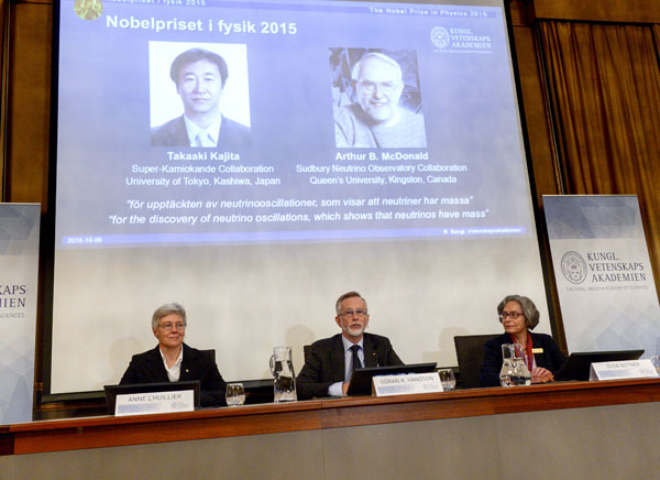 Neutrino scientists win Nobel Prize for Physics