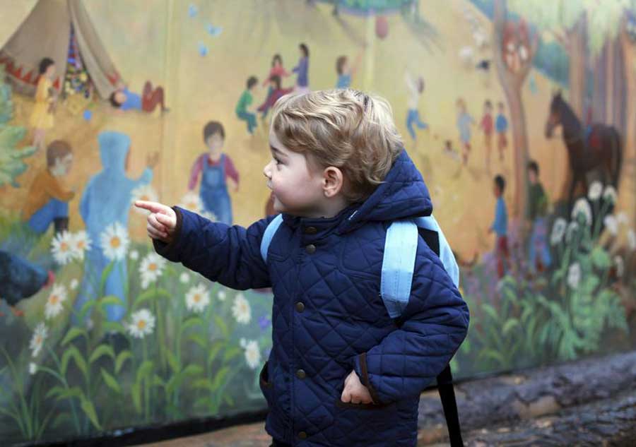 Britain's Prince George on his first day at nursery school