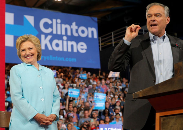 Clinton, Kaine make debut as running mates in Miami