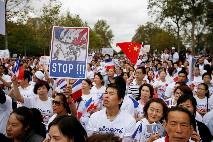 Thousands of Chinese rally in Paris to call for 'security for all'