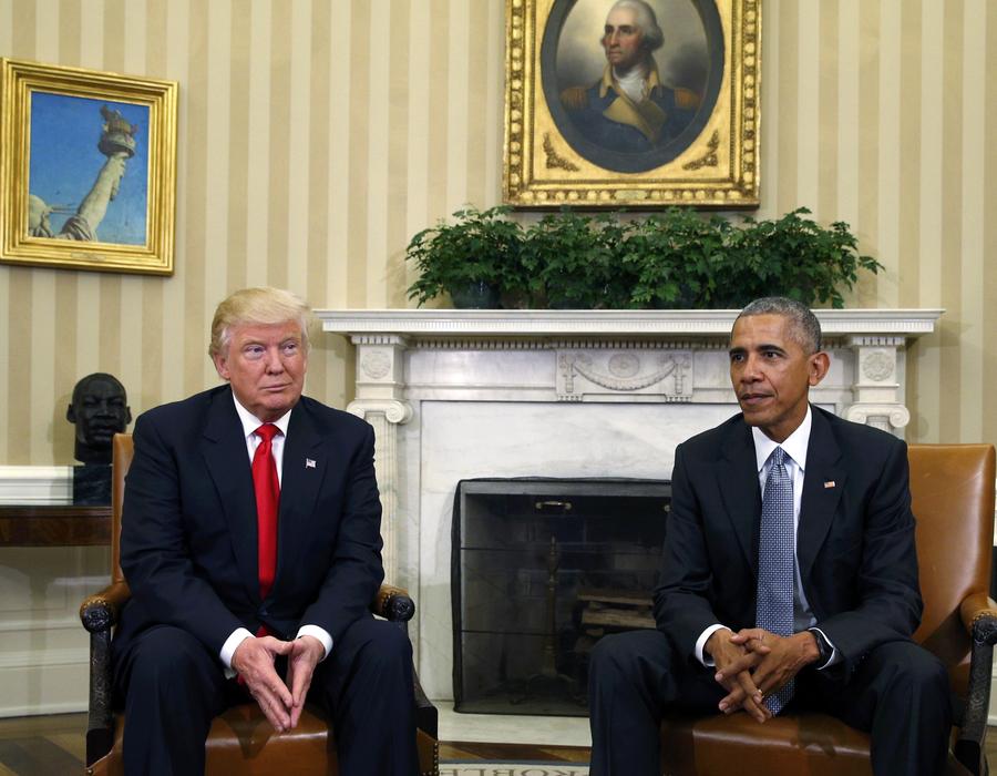 Obama, Trump meet at White House to begin transition of power