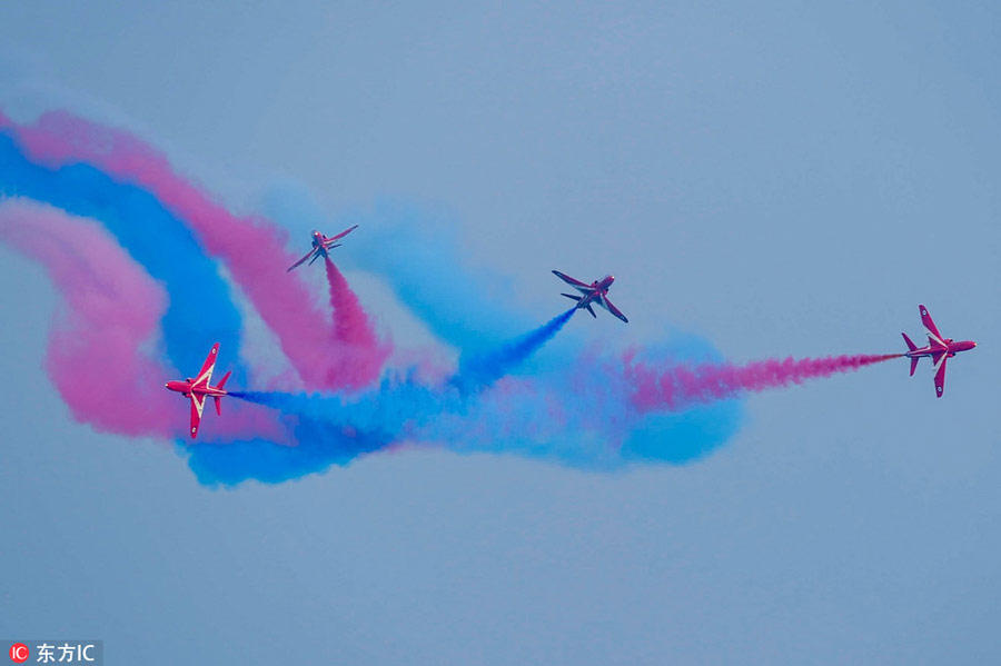 Britain's Red Arrows perform in Kuwait