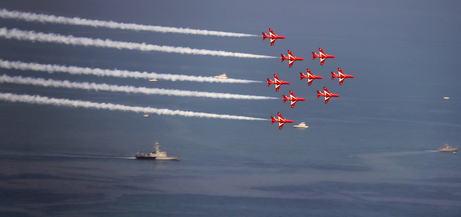 Britain's Red Arrows perform in Kuwait