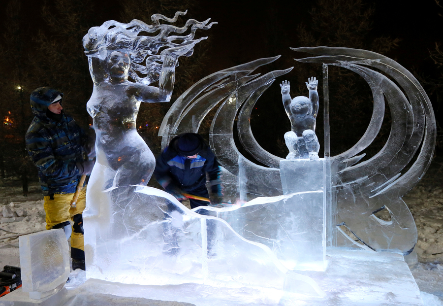 Magical snow and ice sculptures on show in Russia