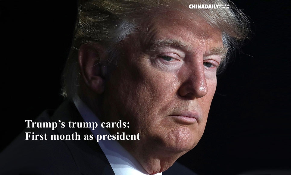 Trump's trump cards: First month as president