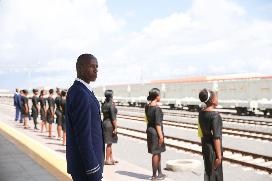 Train attendants prepare for trial operation of Nairobi-Mombasa railway