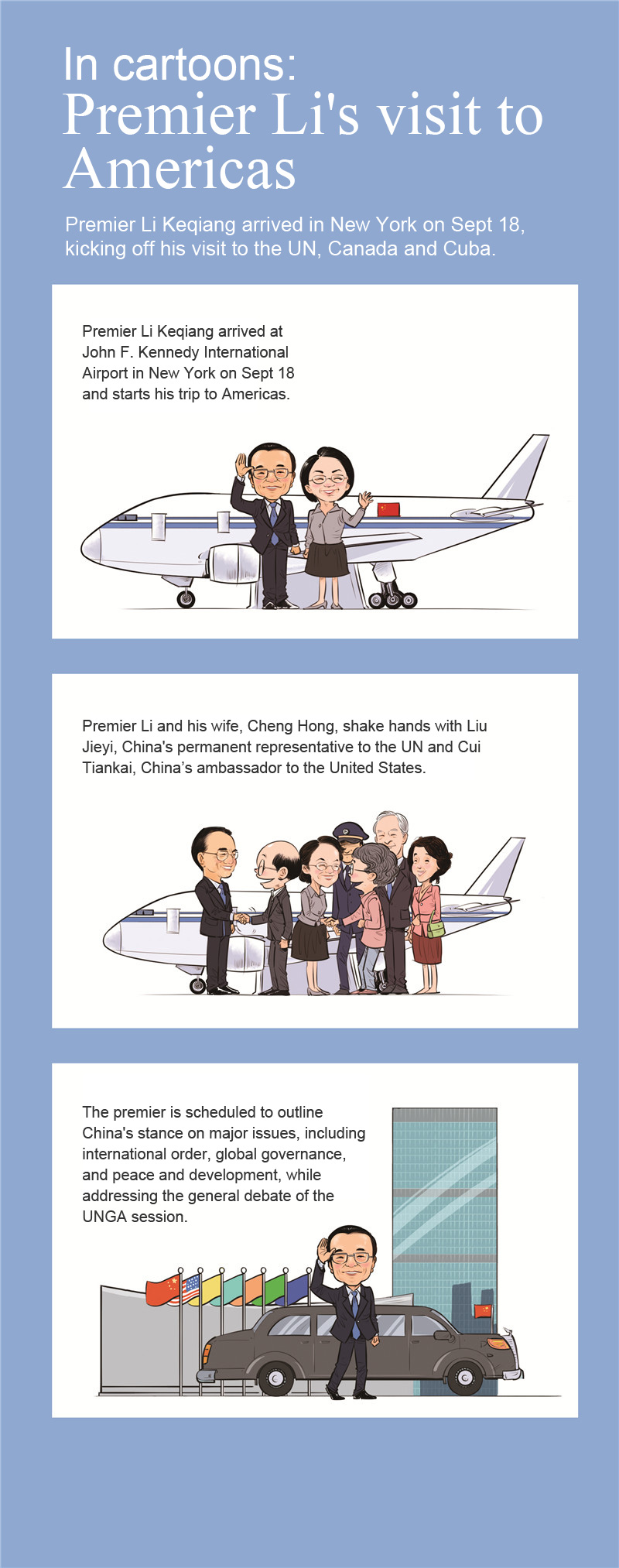In cartoons: Premier Li's visit to Americas