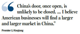Li: Beijing will open door wider