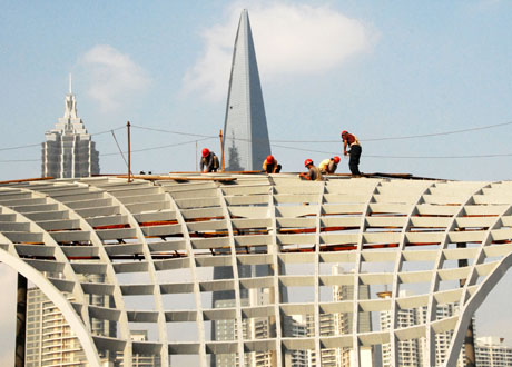 上海城市景观新地标新十六铺码头主体